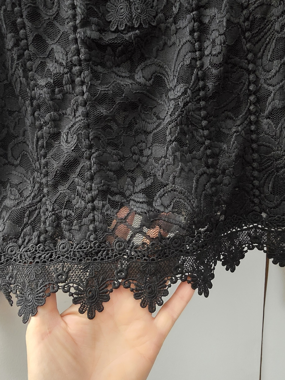 NWOT: Ultra Pink: Black Lace Long-Sleeve Blouse - Elegant Sheer Top - Picture 4 of 11